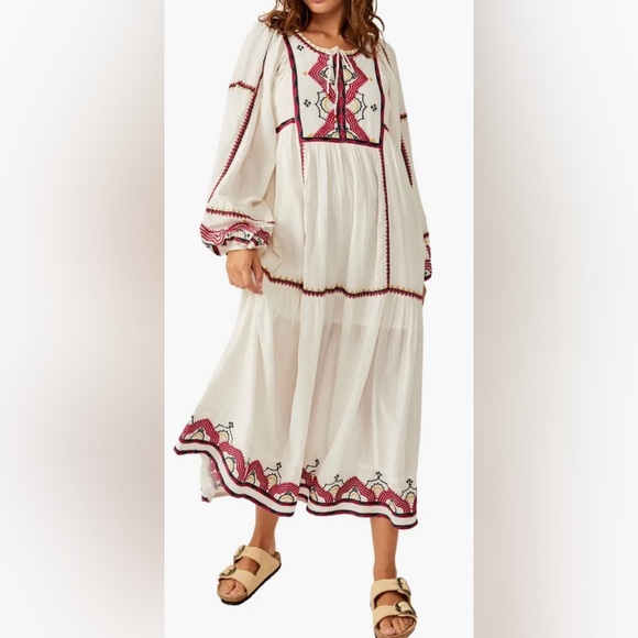 FREE PEOPLE Sweet Escape Long Sleeve Maxi Dress NWOT - Picture 10 of 16